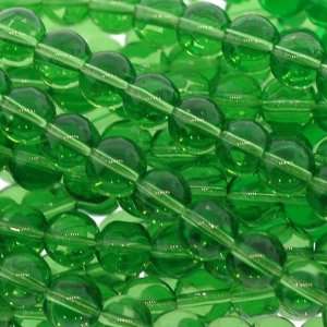 com Green Glass Beads  Round Plain   4mm Diameter, Sold by 16 Inch 