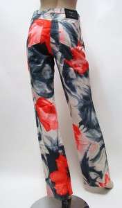   Couture Flower Print Stretch Jean Style Pants EUR 46 US 12 L  