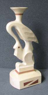 Intarsia Wood Carving, Candle Holder, Bird Design  
