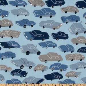  44 Wide Timeless Treasures Cars Blue Fabric By The Yard 