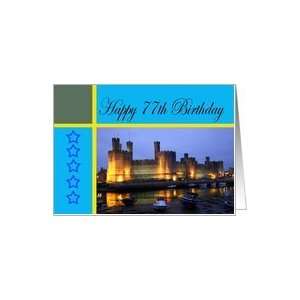  Happy 77th Birthday Caernarfon Castle Card Toys & Games