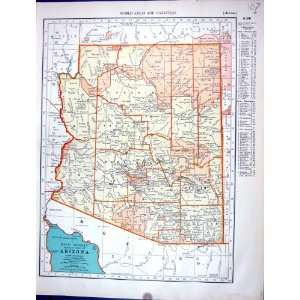  Collier Antique Map 1936 Rand Mcnally Arizona America 