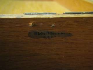 GLOBE WERNICKE Antique Wooden FILE BOX Metal Base NICE  