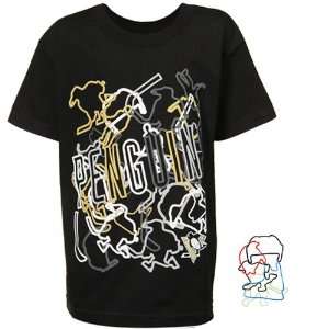 Reebok Pittsburgh Penguins Youth Black Band Toss T shirt & Logo Bandz 