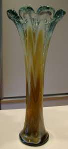 From an estate, a mouth / free blown art glass vase in wonderful 