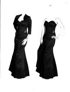 New Plus Size 16 18 Black Gothic Wedding Dress Bolero  
