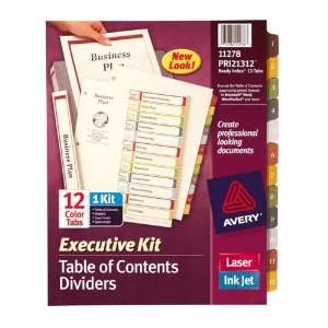  Executive Ready Index Multicolor Table of Contents 