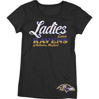 Reebok Baltimore Ravens Womens Lady Love Cap Sleeve T Shirt    