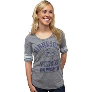 Junk Food Minnesota Vikings Womens Vintage Triblend Varsity T Shirt 