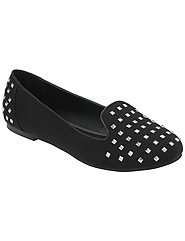 Faux suede studded flat by Lane Bryant