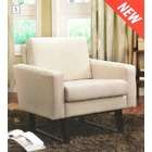   textured fabric upholstery side chair with square arms and wood legs