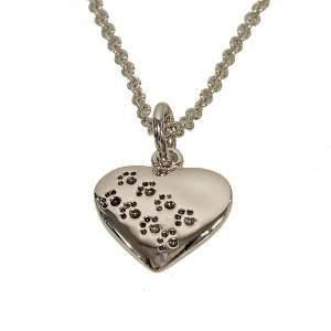   Animal Lovers With Embossed Dog Paw Prints and 16 Inch Chain with