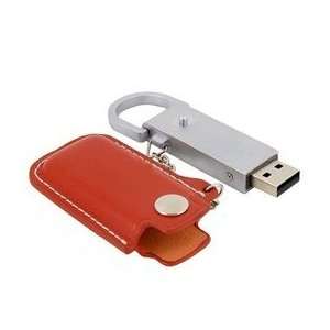  2GB Artificial Leather Flash Drive (Orange) Electronics