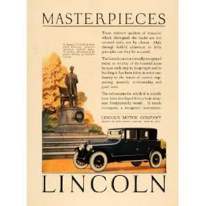  1924 Ad Lincoln Motor Ford Memorial St Gaudens Statue 
