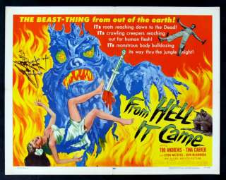 FROM HELL IT CAME * HALF SHEET ORIG MOVIE POSTER 1957  