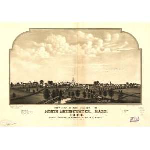  Historic Panoramic Map East view of the village of North 
