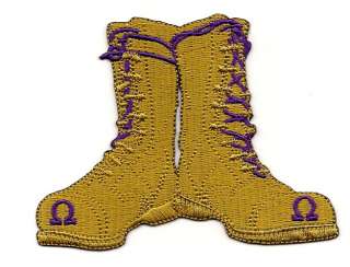 Omega Psi Phi Gold Boots Iron On Patch  