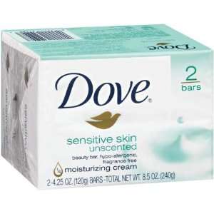 Dove Beauty Bar Sensitive Skin Unscented 1 / 4 Moisturizing Cream 4.25 