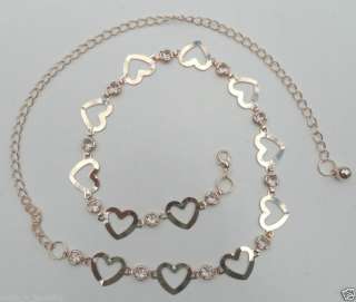 Wholesale Rhinestone Heart Chain Link Belt 3125 GD & SV  