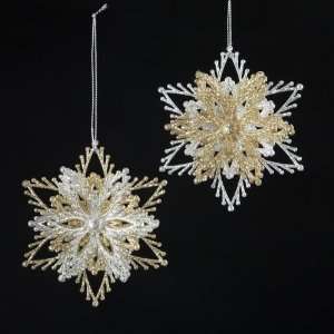 Club Pack of 24 Silver and Gold Glittering Burst Christmas Ornaments 4 