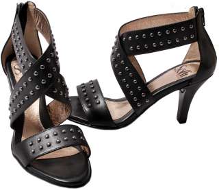 Sofft Womens Shoes Black or Tabacco Leather Studded Gaea Dress Sandals 