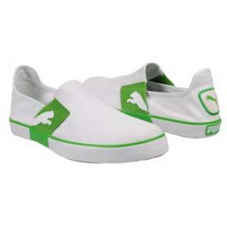 Athletics Puma Kids Lazy J Slip On Pre/Grd White/Classic Green Shoes 