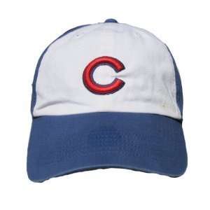 MLB Chicago Cubs Cotton Low Profile Hat Cap   White / Blue (Size Med 