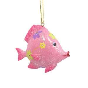 December Diamonds Flower pink fish Christmas ornament  