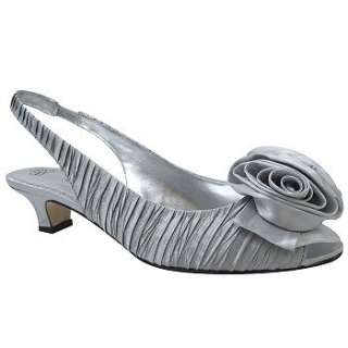 Womens J. Renee Accent Light Grey Satin Shoes 