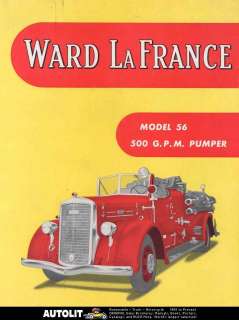 1946 Ward LaFrance Model 56 Pumper Fire Truck Brochure  