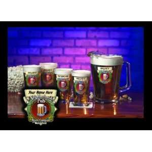  Personalized Neighborhood Pub Glasses and Pitcher Combo 