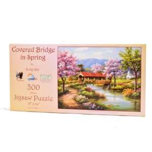 Sung Kim Covered Bridge in Spring 300pc Jigsaw Puzzle