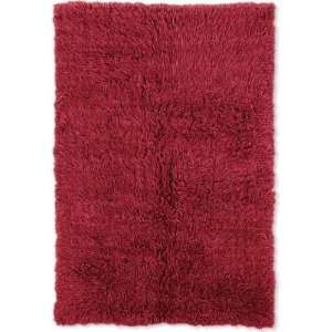  4 x 6 Flokati Area Rug   100% Wool Red Color