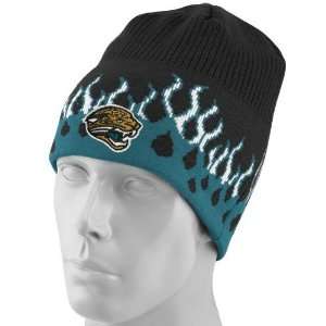  Reebok Jacksonville Jaguars Black Flame Knit Beanie 