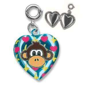  CHARM IT Monkey Polkadot Heart Locket Charm Jewelry