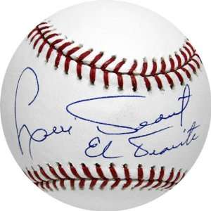   Autographed MLB Baseball with El Tiante Inscription