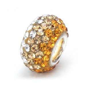  Bella Fascini Topaz Champagne & Clear Pave Bead, Made with 