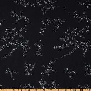  58 Wide Chiffon Knit Floral Glitter Silver/Black Fabric 