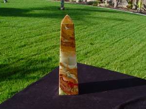VERY BEAUTIFUL MULTICOLORED ONYX OBELISK FOR DISPLAY f297  