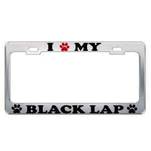  I LOVE MY BLACK LAP Dog Pet Auto License Plate Frame Tag 