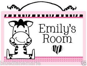 Personalized Baby Zebra Wood Sign So Adorable  