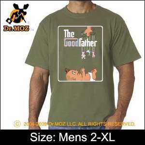  The GoodFather Daddy T shirt (Khaki, 2 XL) New Dad Gift 