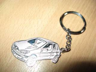 Peugeot 206 Schlüsselanhänger Silber Beidseitig NEU TOP Geschenk in 