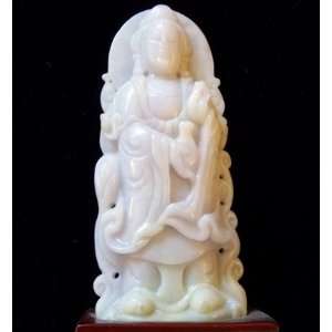  MiracleCrystals 4.5 Jade Kwan Yin Statue   Goddess Mercy 