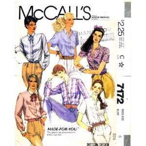  McCalls 7172 Vintage Sewing Pattern Misses Front Button 