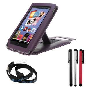  GTMax Purple Leather Case Folio Easy View with Built in Stand 