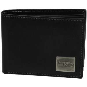  Seattle Seahawks Leather Bifold Wallet With Metal Logo 