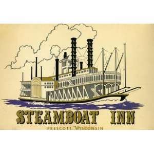   Steamboat Inn Menu Prescott Wisconsin 1960s 