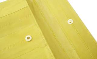 Genuine EEL SKIN LEATHER CLUTCH WALLET PURSE in Yellow  