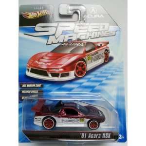 Hot Wheels Speed Machines 2001 Acura NSX Red and White 164 Scale 
